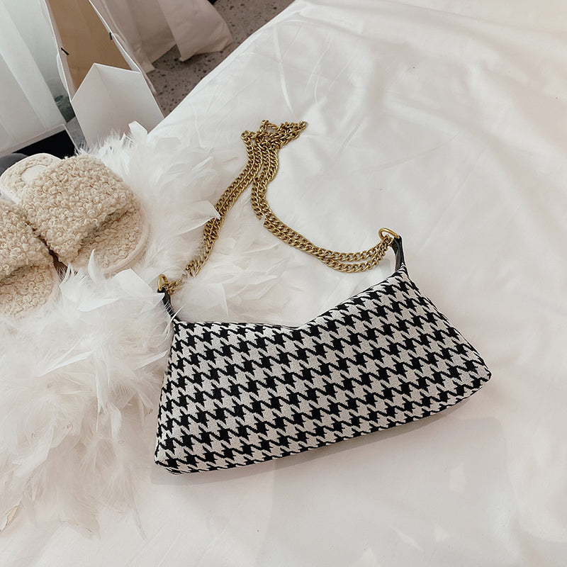 Houndstooth chain bag