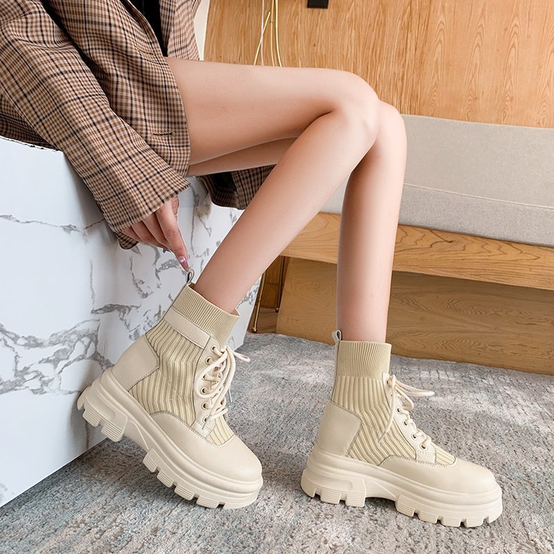 Fashionable Breathable Non-slip Wear-resistant Martin Women's British Style Short Thin Boots