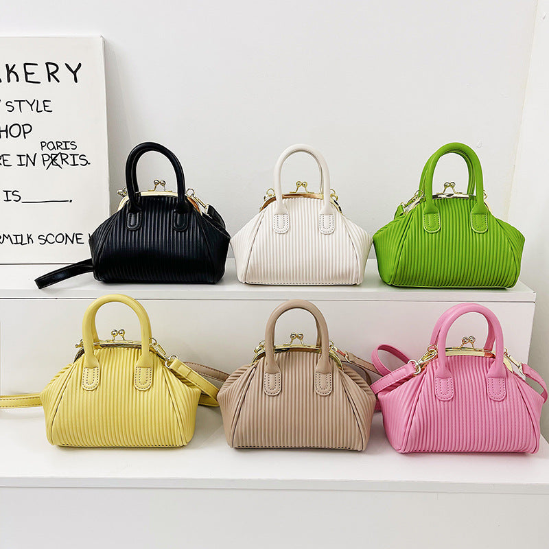 Women's New Fashion Popular Vertical Stripe Handbag Fashion Versatile