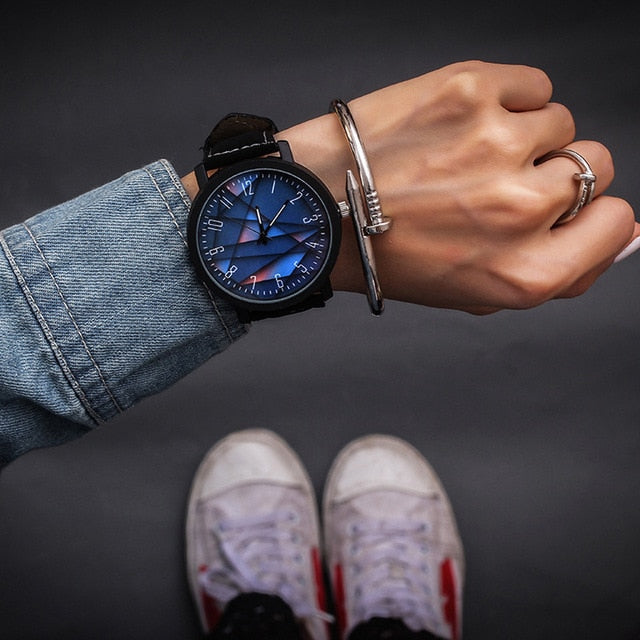 Fashion Casual Big Dial Belt Watch