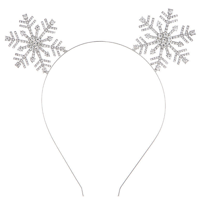 European And American Alloy Crystal Christmas Staghorn Hair Hoop