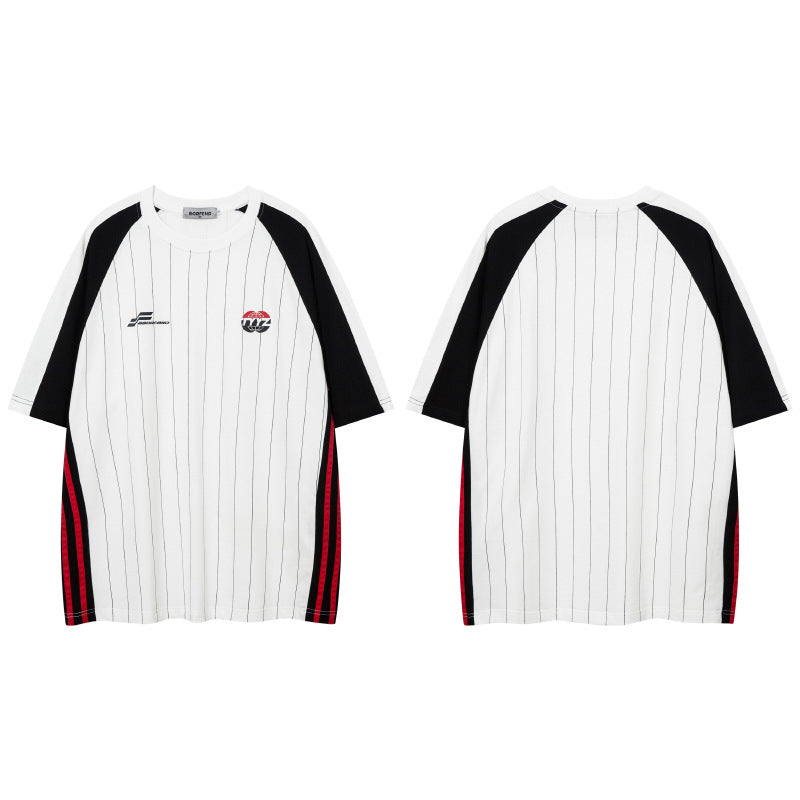 American Retro Sports Striped Short Sleeve