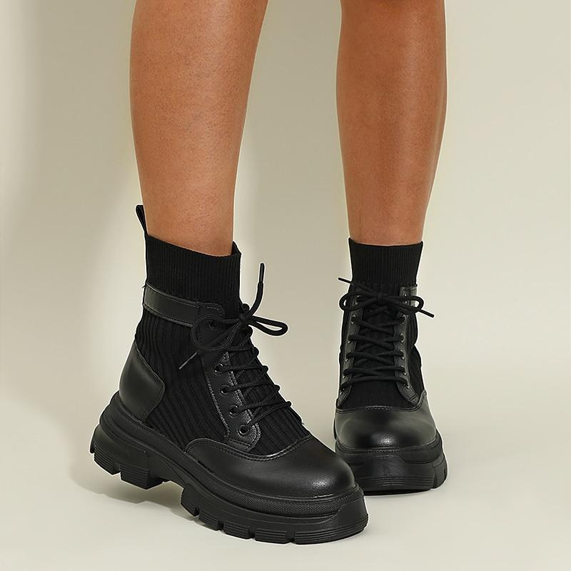 Spring And Autumn Single Boots, Thick Soled And Thick Heel Short Boots