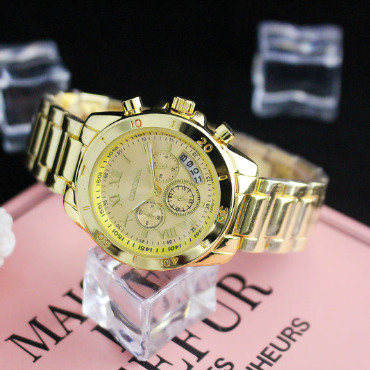 Vintage three-eye quartz watch