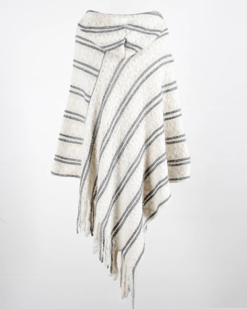 Hooded cape tassel cloak