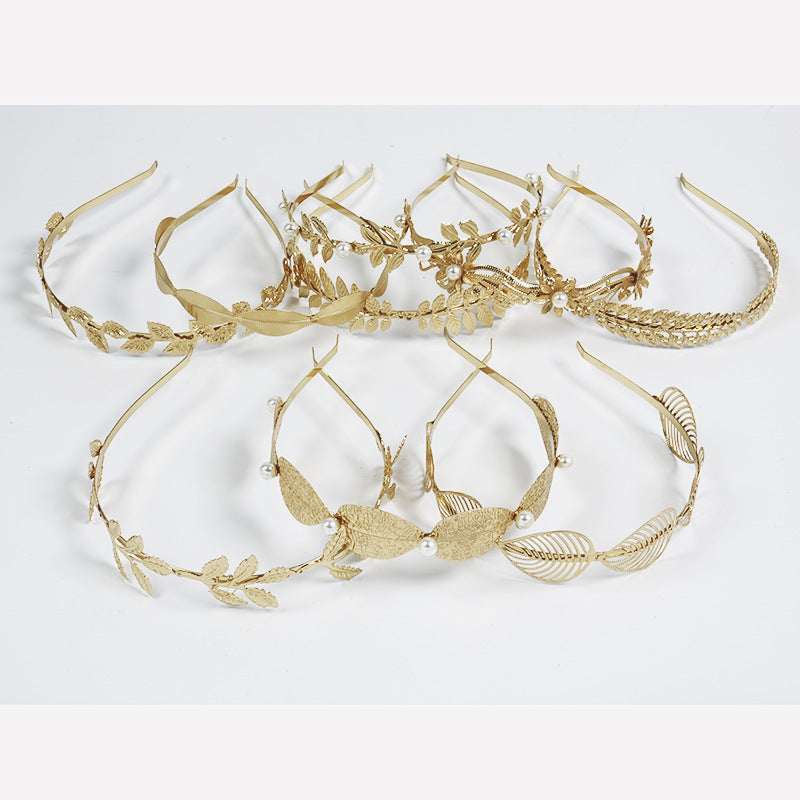 Sweet Metal Leaf Pearl Headband