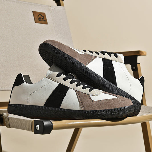 Top Layer Pigskin Leather Sneaker Japanese Canvas Retro Sports Couple Casual Shoes