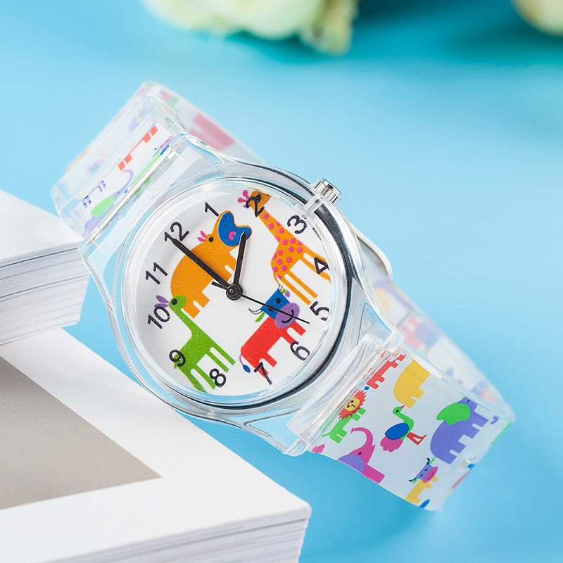 Striped student sports quartz watch