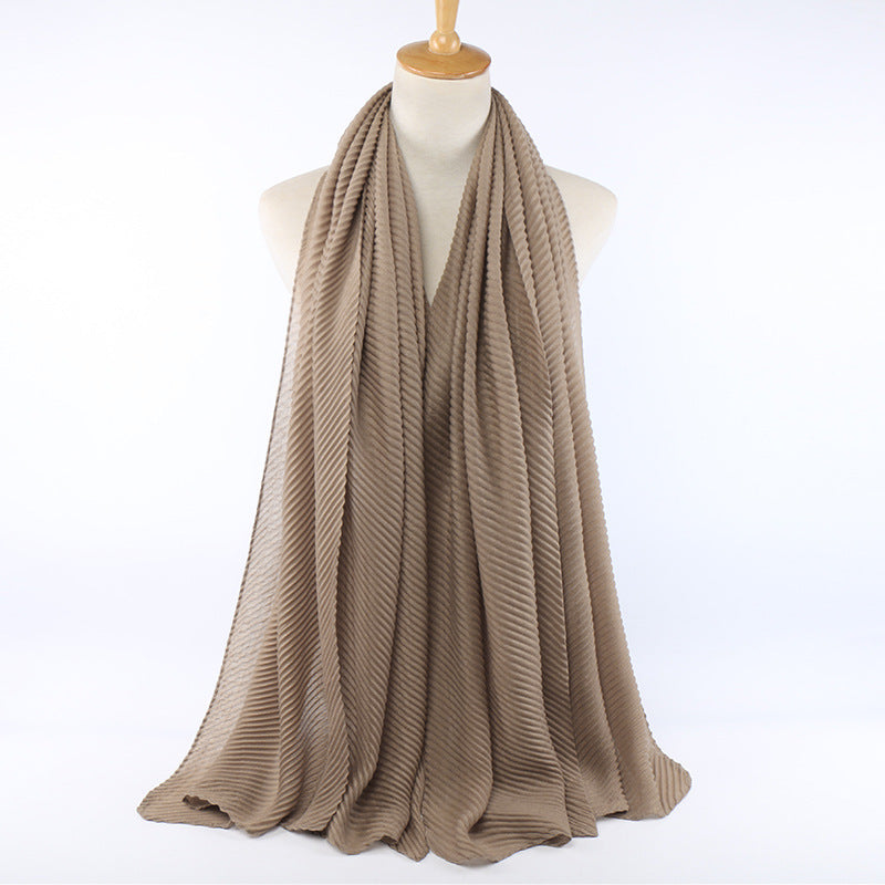 Pleated cotton women's scarf