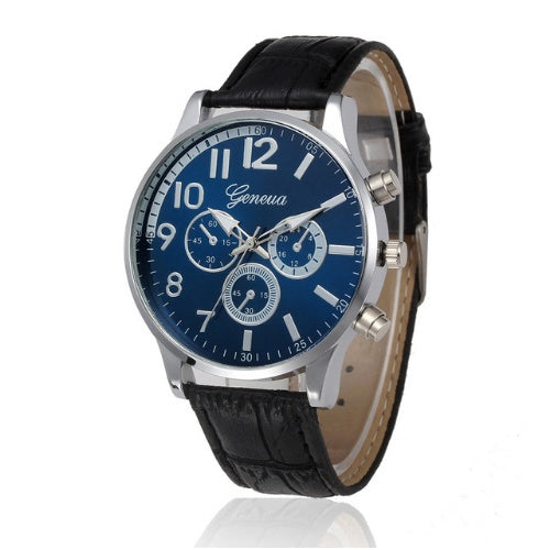 Fashion simple fake two-eye belt watch quartz watch