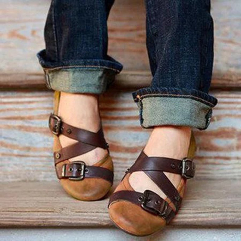 Round Head Low Top Lady Sandals