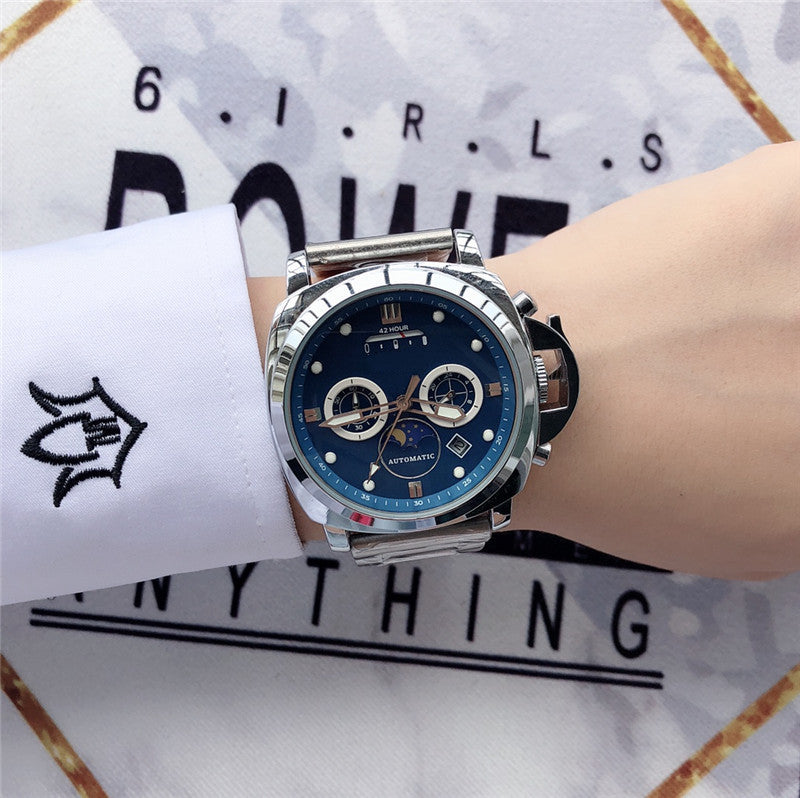 Luminous waterproof 6-pin quartz watch