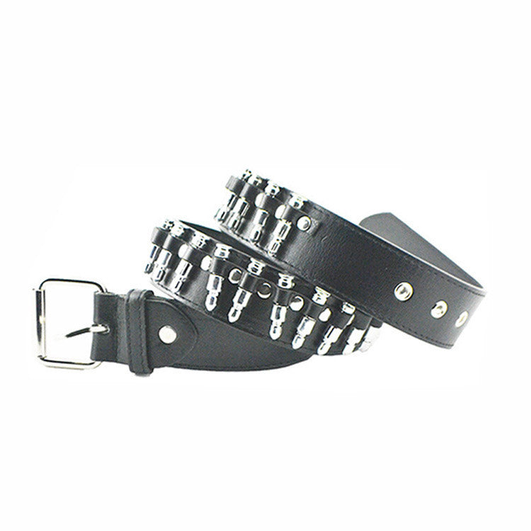 Korean style all-match bullet belt PU imitation leather punk