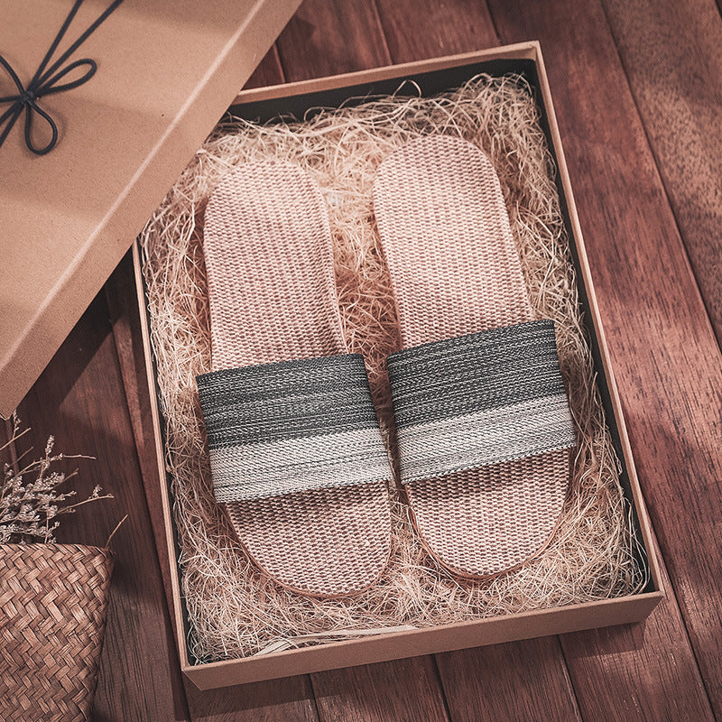Linen slippers
