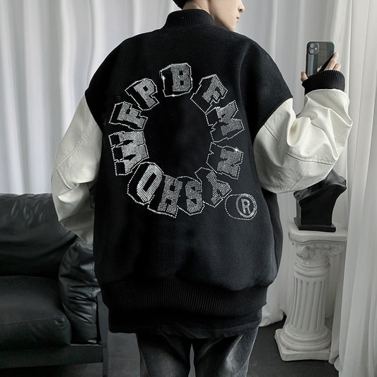 Men's Hot Drill Embroidered Baseball Jacket