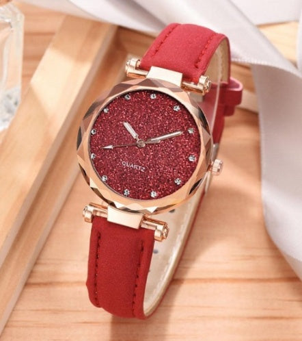 Star Fashion Frosted Belt Watch