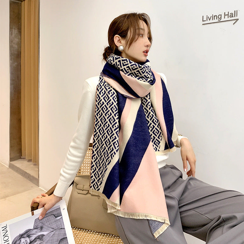 Students wear a shawl outside wool cloak