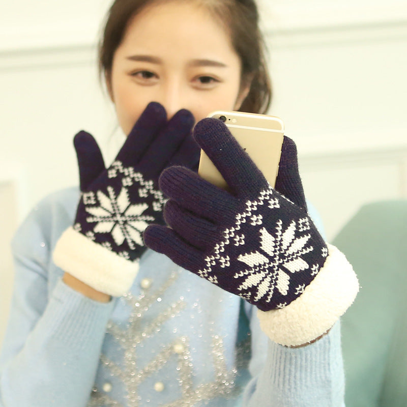 Double thickening plus velvet winter warm gloves