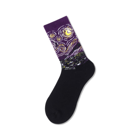 Men's Cotton Personality Creative Illustration Stockings