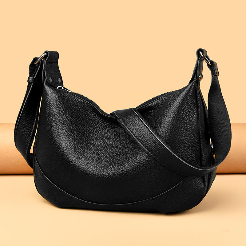 Milled Top Layer Cowhide Women's Shoulder Simple Crossbody