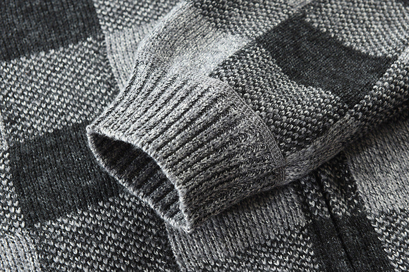 Men's velvet padded cardigan hooded sweater