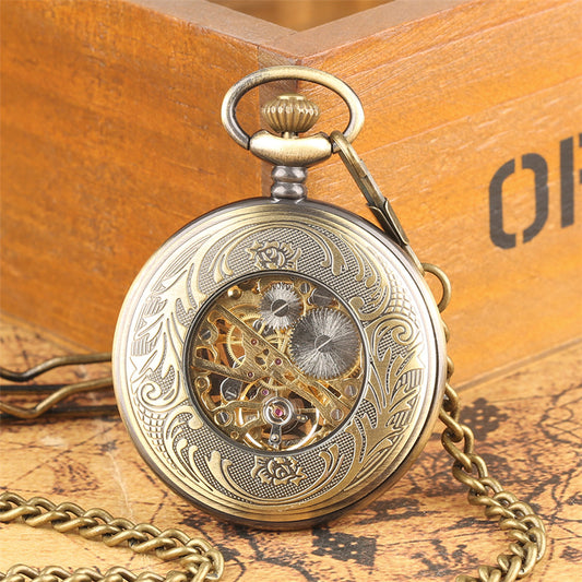 Hollow hollow mechanical pocket watch