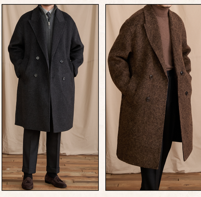 Wool Casual Loose-fitting Mid-length Coat Double-faced