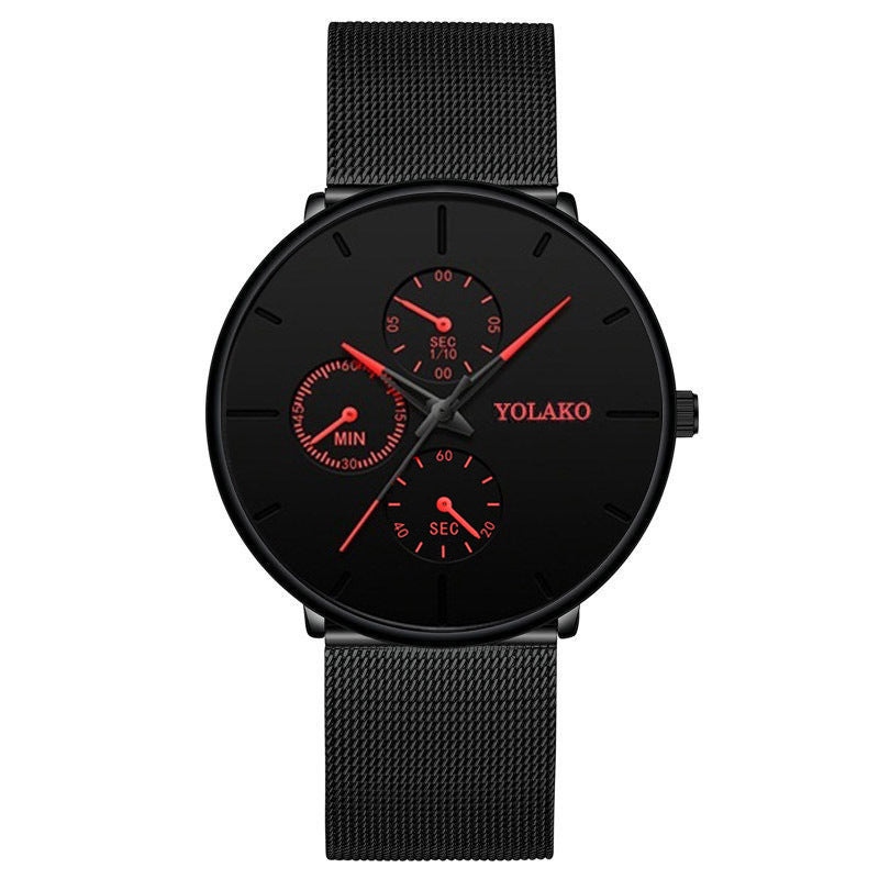 Fashionable ultra-thin mesh belt men's watch