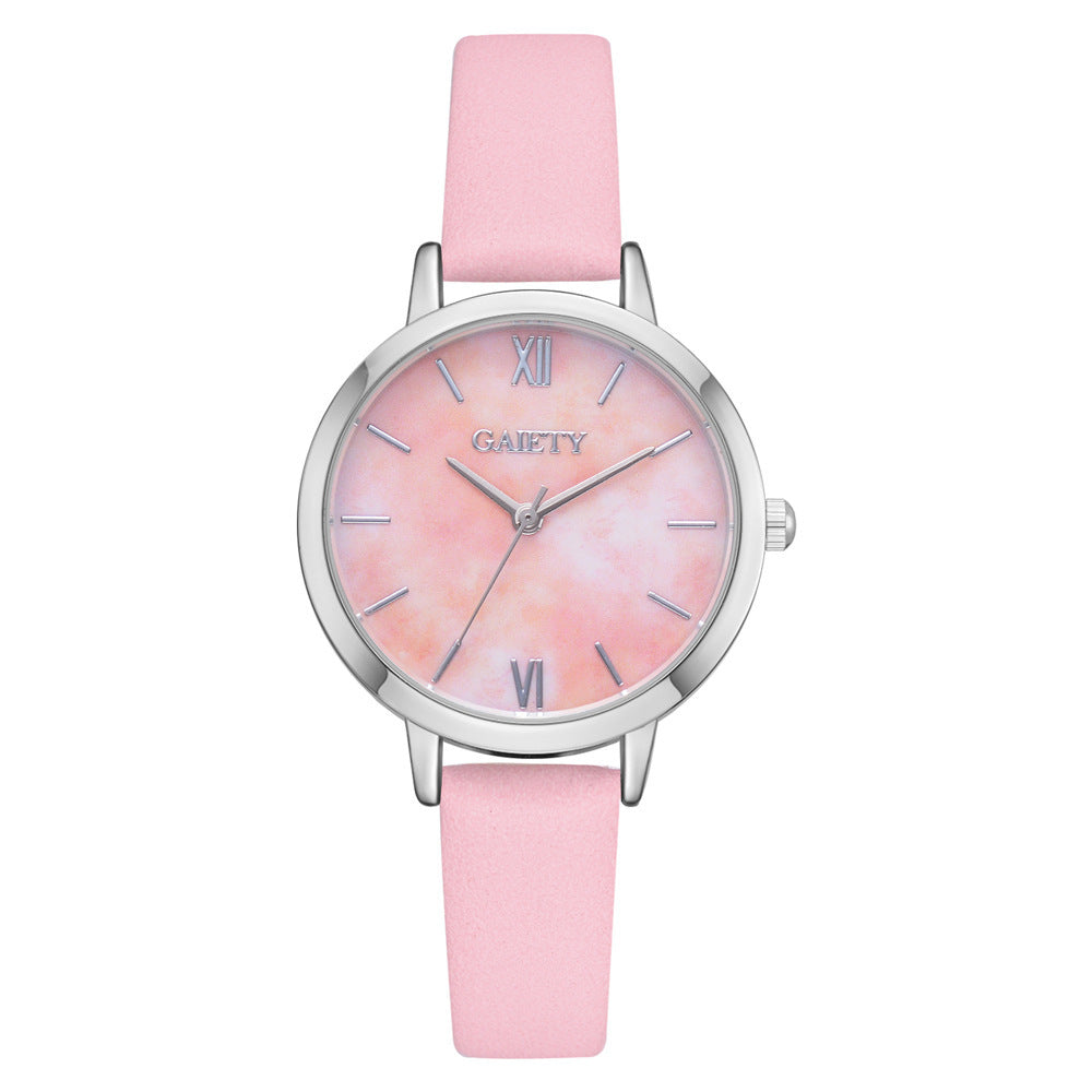 Japanese and Korean new girl student watch GAIETY marbled simple leather cute watch