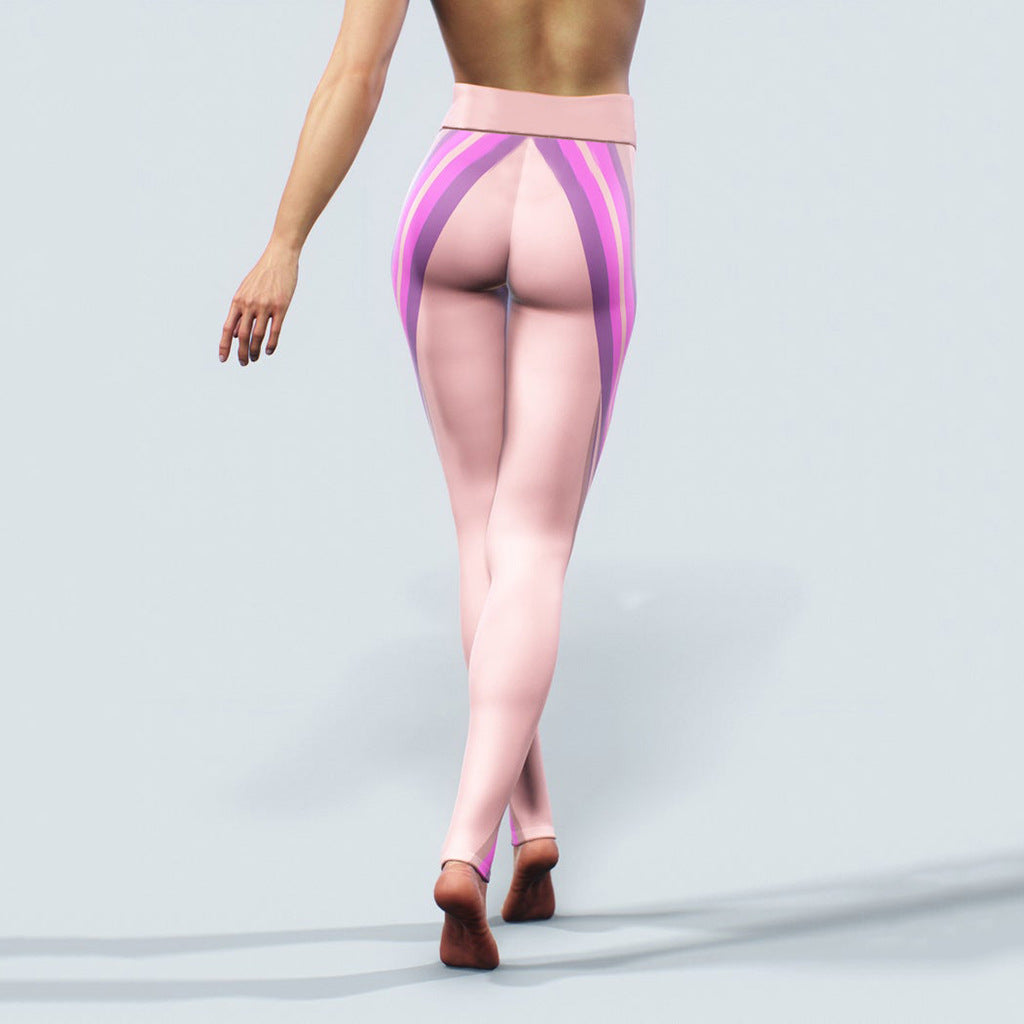 Digital printed sports cropped pants