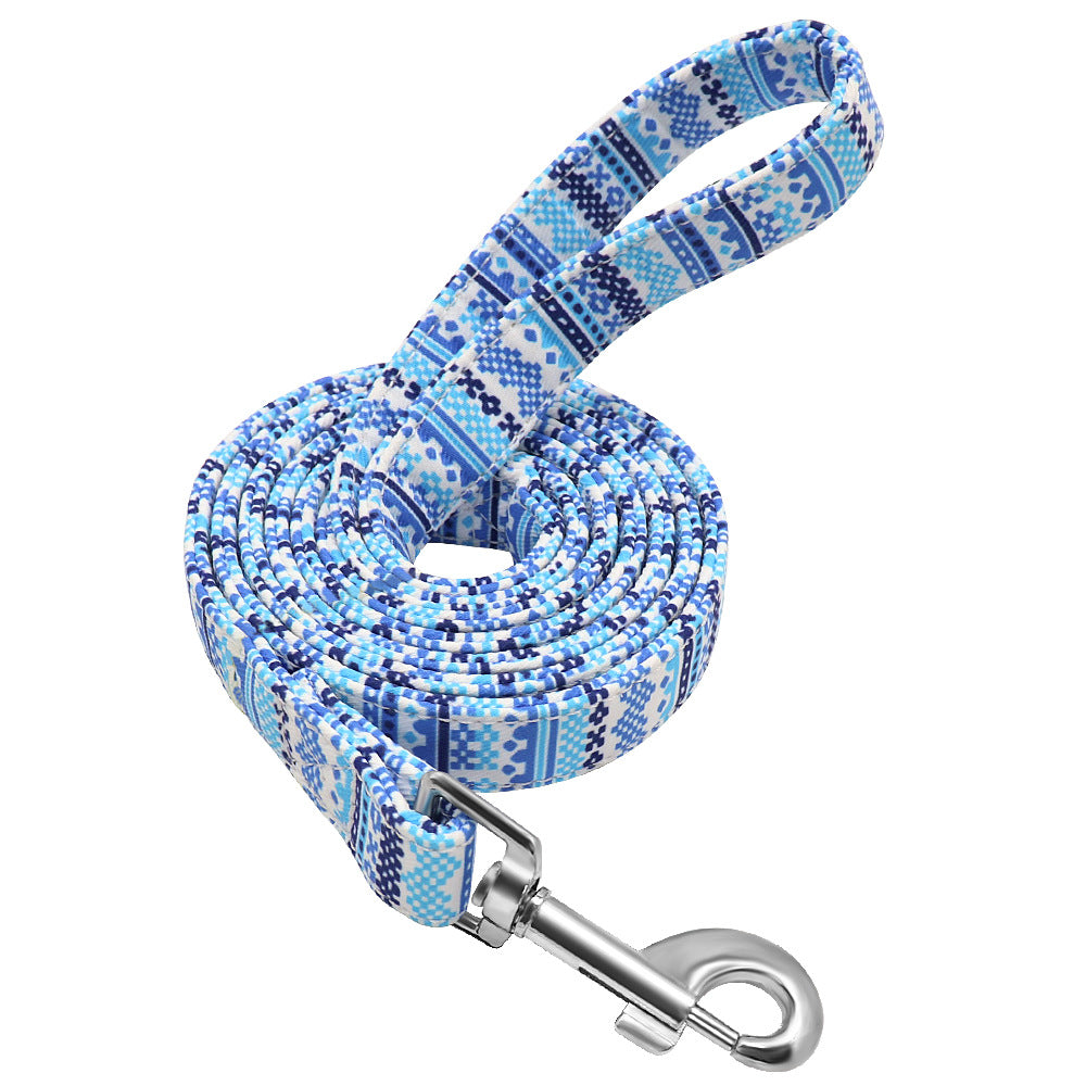 Glow Castle Pet Supplies Wholesale Foreign Trade Colorful Wave Pattern Nylon Dog Leash Pet Leash