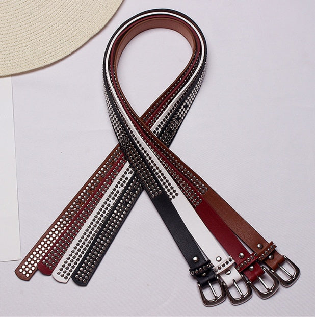 Punk Wind Rivet Bag Belt Bag Mobile Phone Shopping Guide Bag Lady Belt Decorative Bag