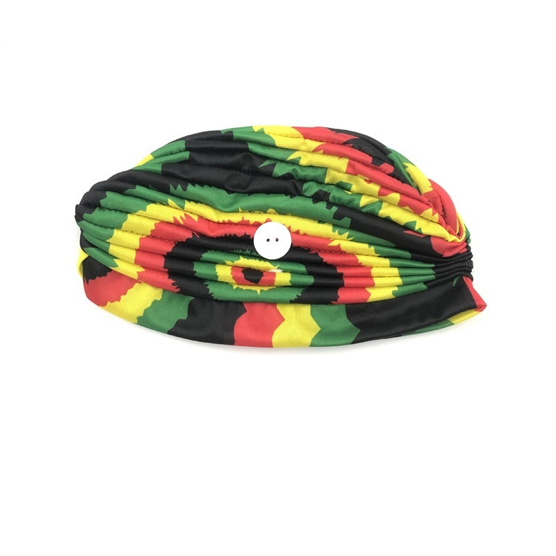 Colorful striped fabric hat
