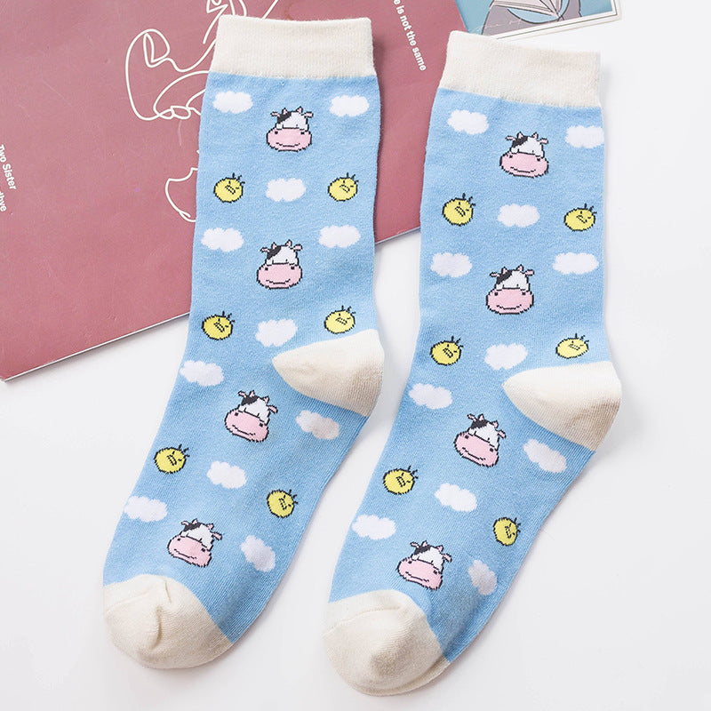 Autumn and winter anti-friction personality cartoon socks