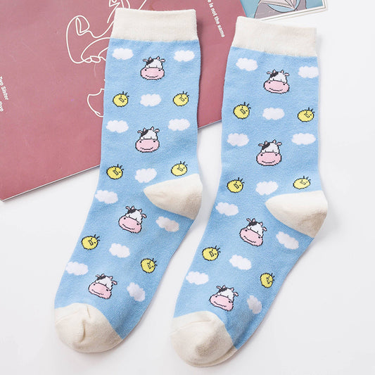 Autumn and winter anti-friction personality cartoon socks
