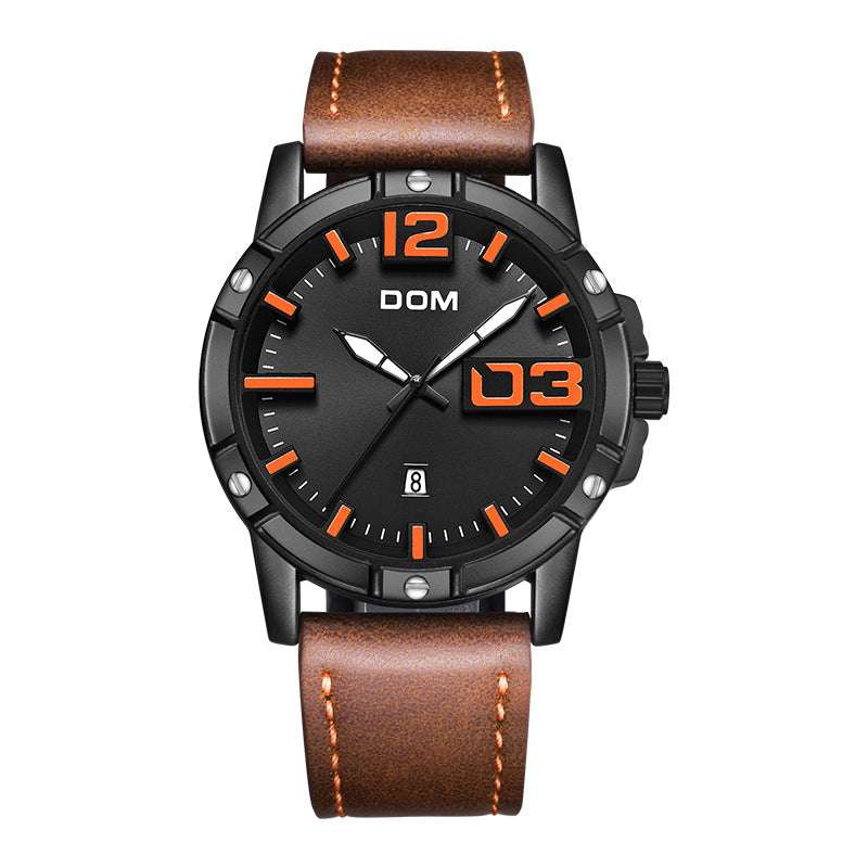Waterproof quartz strap watch