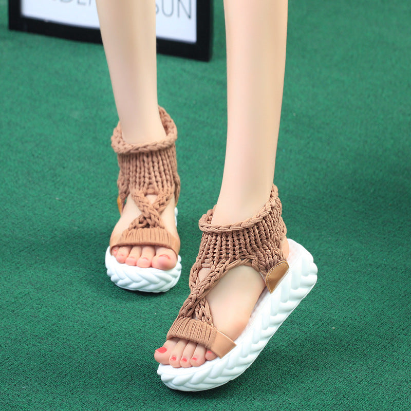 Knitted wool sandals