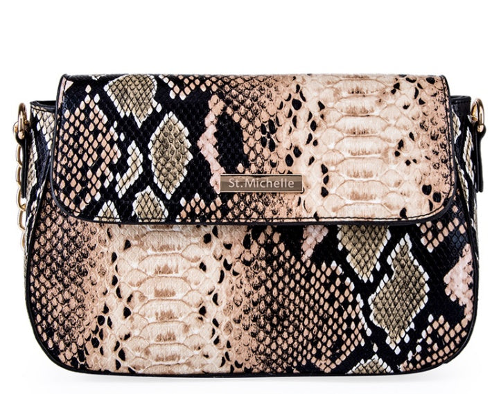 Factory direct snake skin pattern ladies shoulder bag shoulder diagonal new European and American simple atmosphere check bag small bag