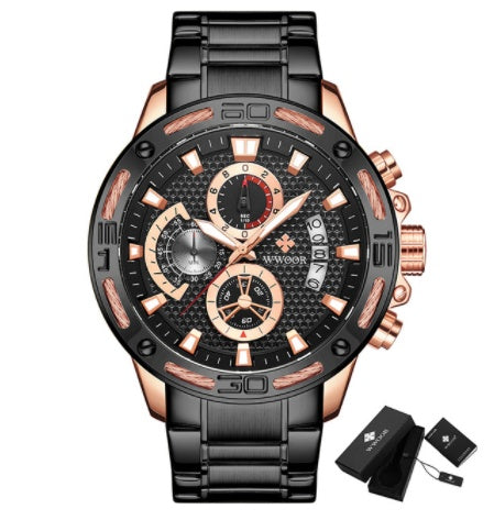 Men's steel band quartz watch