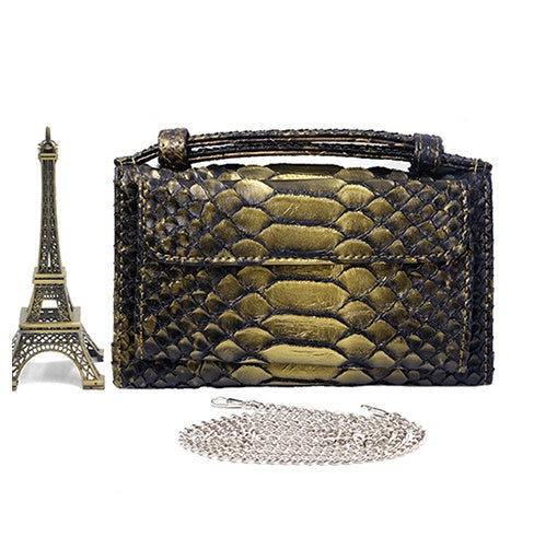 New snake pattern clutch bag handbag chain shoulder Messenger bag wallet ladies long section