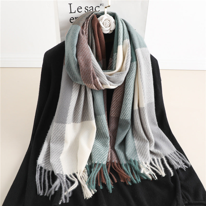 Color Matching Scarf Women's Tassel Casual Decorative Shawl