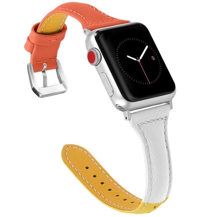 Three-color Single-turn Reduced Head Layer Cowhide Contrast Belt