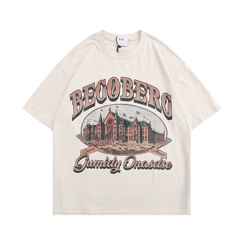 Men's Street Hip Hop Basic Round Neck Half Short Sleeve