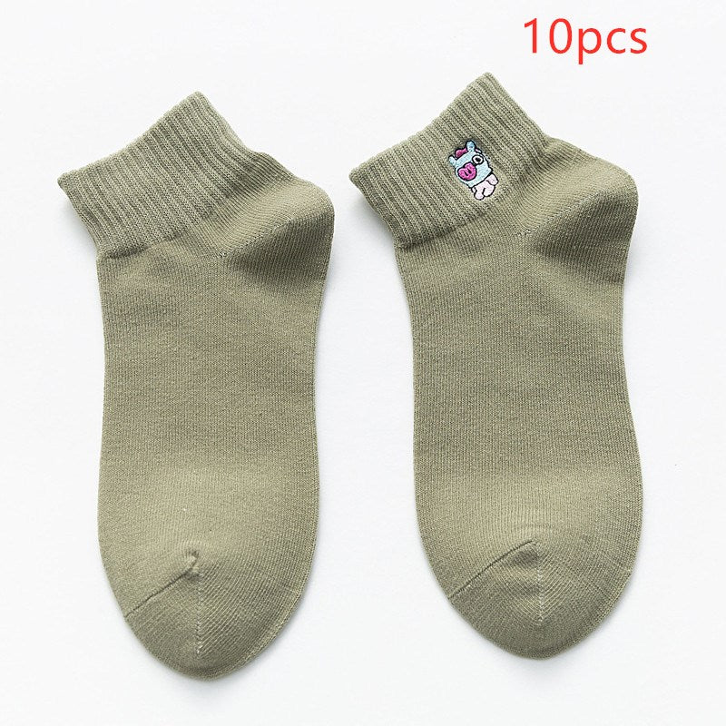 Female Japanese cartoon shallow mouth socks