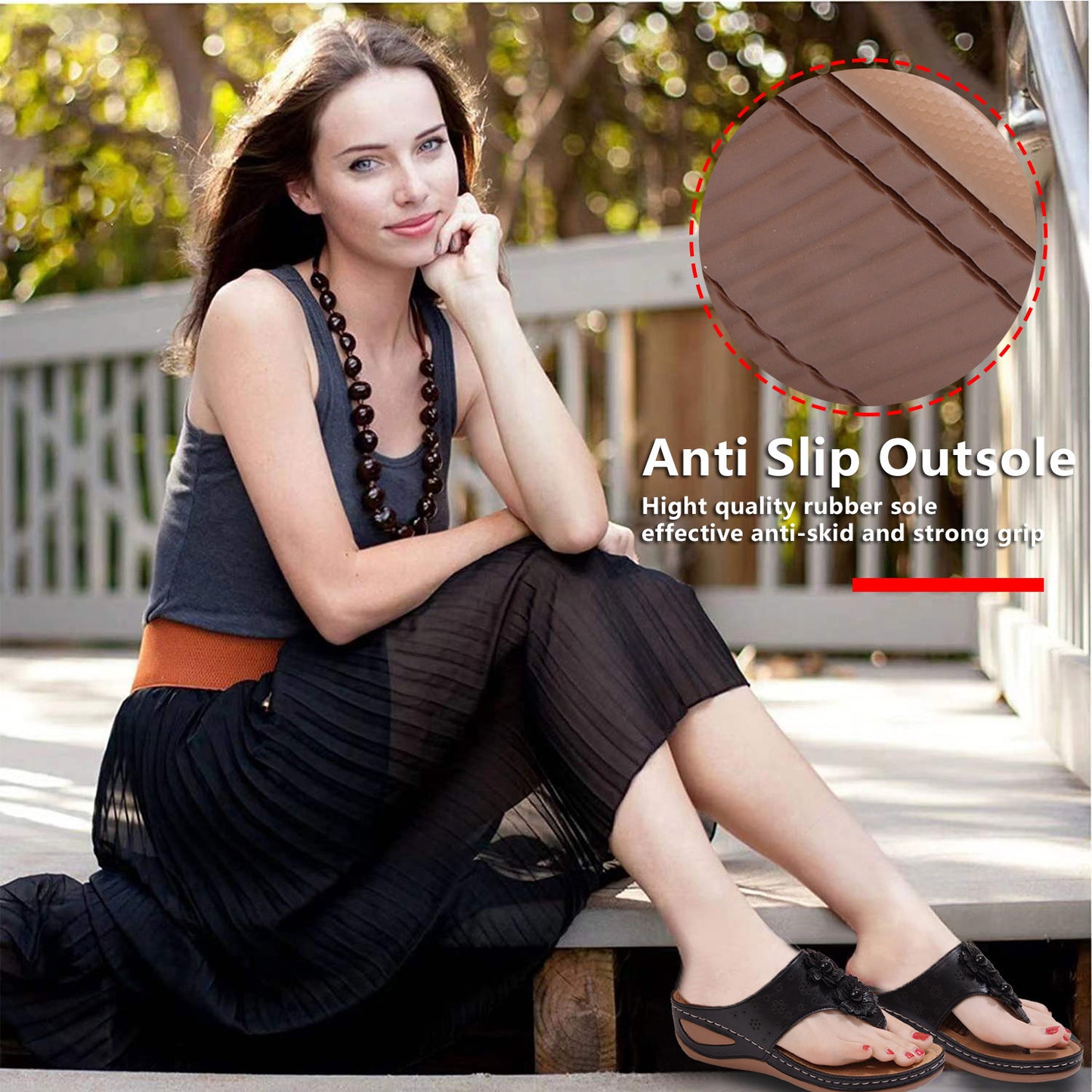 Women's Large Size Lightweight Non-slip Wear-resistant Massage Sandals