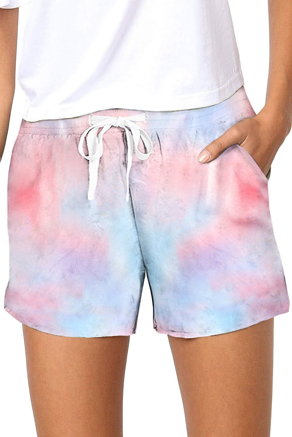 Summer Slim Tie Dye Patterned Gradient Casual Beachwear Shorts