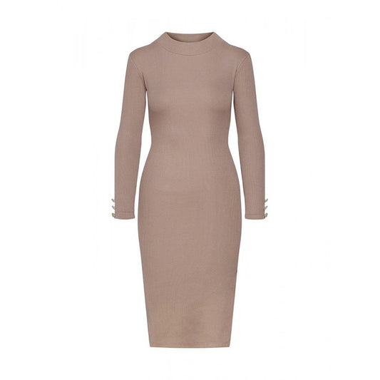 Hanging skirt button decoration slit dress