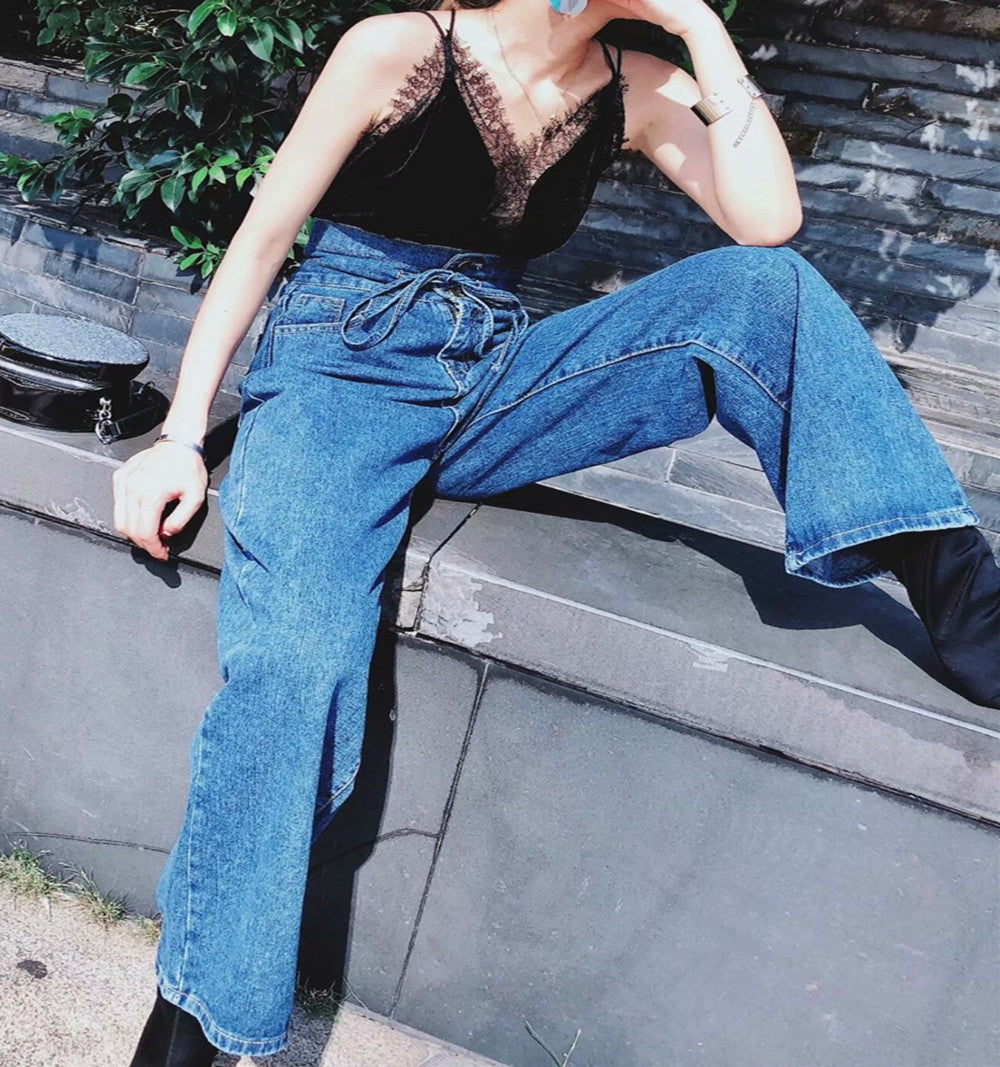 Slim wide-leg jeans