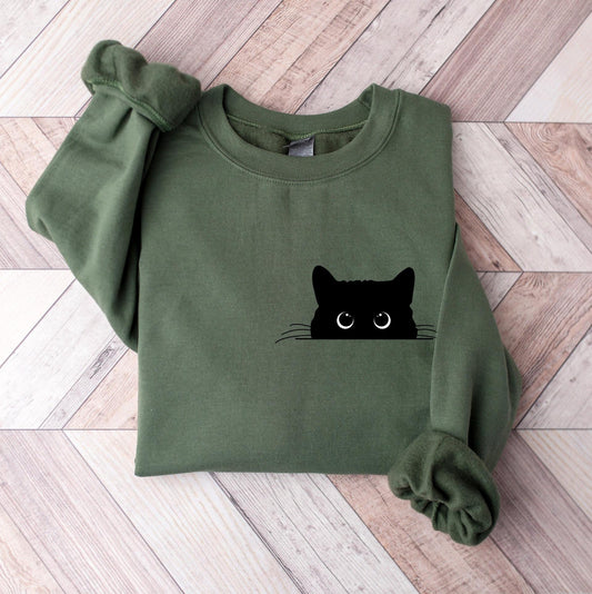 Retro Casual Sweatshirt til Kvinder med Rund Hals og Print