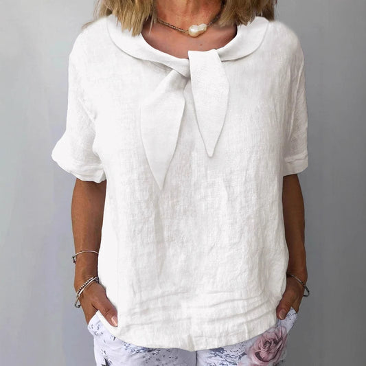Women's Cotton And Linen Solid Color Outerwear Top